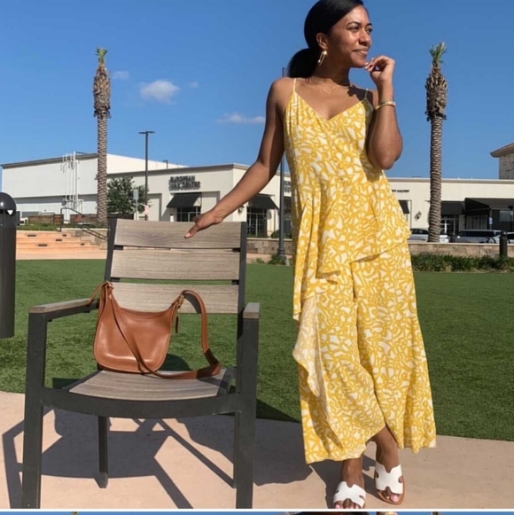 Maeve Women Brittany Cropped Jumpsuit Sz 2 Adj Skinny Straps Wide Leg Open Back - Picture 6 of 16